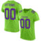 NeonGreen0095 Custom Neon Green Purple Mesh Authentic Football Jersey