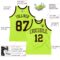 Custom Neon Green Brown Authentic Throwback Basketball Jersey
