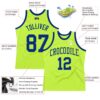 Custom Neon Green Royal Authentic Throwback Basketball Jersey