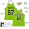 Custom Neon Green White Pinstripe Black-White Authentic Basketball Jersey