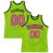 Custom Neon Green White Pinstripe Pink-Black Authentic Basketball Jersey