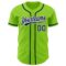Custom Neon Green Navy-White Authentic Baseball Jersey