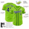 Custom Neon Green Navy-White Authentic Baseball Jersey