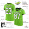 NeonGreen0143-1 Custom Neon Green White-Black Mesh Authentic Football Jersey