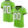 Custom Neon Green White-Black Mesh Authentic Football Jersey