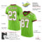 NeonGreen0146-1 Custom Neon Green White-Burgundy Mesh Authentic Football Jersey