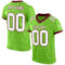 NeonGreen0146 Custom Neon Green White-Burgundy Mesh Authentic Football Jersey