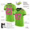 NeonGreen0147-1 Custom Neon Green Pink-Black Mesh Authentic Football Jersey