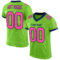 NeonGreen0148 Custom Neon Green Pink-Navy Mesh Authentic Football Jersey