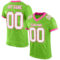 NeonGreen0149 Custom Neon Green White-Pink Mesh Authentic Football Jersey