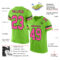 NeonGreen0151-1 Custom Neon Green Pink-Black Mesh Authentic Football Jersey