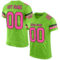 NeonGreen0151 Custom Neon Green Pink-Black Mesh Authentic Football Jersey