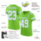 NeonGreen0154-1 Custom Neon Green White-Light Blue Mesh Authentic Football Jersey