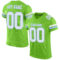 NeonGreen0154 Custom Neon Green White-Light Blue Mesh Authentic Football Jersey