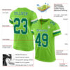 Custom Neon Green Kelly Green-White Mesh Authentic Football Jersey
