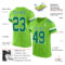 NeonGreen0155-1 Custom Neon Green Kelly Green-White Mesh Authentic Football Jersey