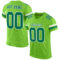 NeonGreen0155 Custom Neon Green Kelly Green-White Mesh Authentic Football Jersey