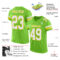 NeonGreen0156-1 Custom Neon Green White-Yellow Mesh Authentic Football Jersey