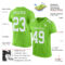 NeonGreen0157-1 Custom Neon Green White Mesh Authentic Football Jersey