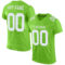NeonGreen0157 Custom Neon Green White Mesh Authentic Football Jersey