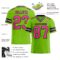 NeonGreen0177-1 Custom Neon Green Pink-Navy Authentic Football Jersey