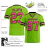 Custom Neon Green Pink-Black Authentic Football Jersey