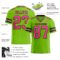 NeonGreen0178-1 Custom Neon Green Pink-Black Authentic Football Jersey
