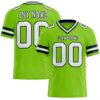 Custom Neon Green White-Navy Authentic Football Jersey