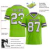 Custom Neon Green White-Purple Authentic Football Jersey