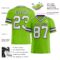 NeonGreen0181-1 Custom Neon Green White-Purple Authentic Football Jersey