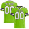Custom Neon Green White-Purple Authentic Football Jersey