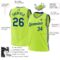 Custom Neon Green Royal-White Authentic Throwback Basketball Jersey