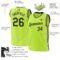Custom Neon Green Black-White Authentic Throwback Basketball Jersey
