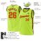 Custom Neon Green Orange-Black Authentic Throwback Basketball Jersey