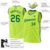 Custom Neon Green Kelly Green-White Authentic Throwback Basketball Jersey