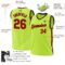 Custom Neon Green Red-Black Authentic Throwback Basketball Jersey