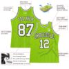 Custom Neon Green White Pinstripe Black Authentic Basketball Jersey