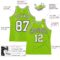 Custom Neon Green White Pinstripe Black Authentic Basketball Jersey