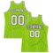 Custom Neon Green White Pinstripe Black Authentic Basketball Jersey