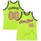 Custom Neon Green Medium Pink-Black Authentic Throwback Basketball Jersey
