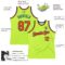 Custom Neon Green Orange-Royal Authentic Throwback Basketball Jersey