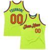 Custom Neon Green Orange-Royal Authentic Throwback Basketball Jersey