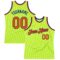 Custom Neon Green Orange-Royal Authentic Throwback Basketball Jersey