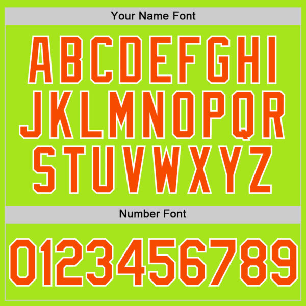 Custom Neon Green Orange-White Authentic Throwback Basketball Jersey