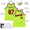 Custom Neon Green Red-Royal Authentic Throwback Basketball Jersey