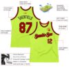 Custom Neon Green Red-Black Authentic Throwback Basketball Jersey
