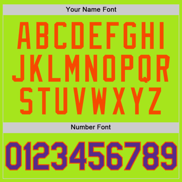 Custom Neon Green Purple-Orange Authentic Throwback Basketball Jersey