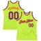 Custom Neon Green Purple-Orange Authentic Throwback Basketball Jersey