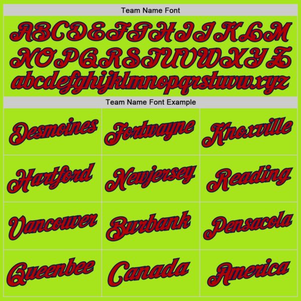 Custom Neon Green Red-Navy Authentic Throwback Basketball Jersey