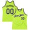 Custom Neon Green Black-White Authentic Throwback Basketball Jersey